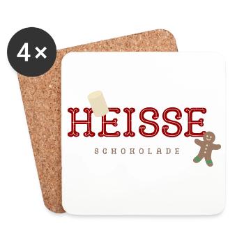 Hesse Design de Noël en chocolat - Dessous de verre (lot de 4) - blanc - Devant
