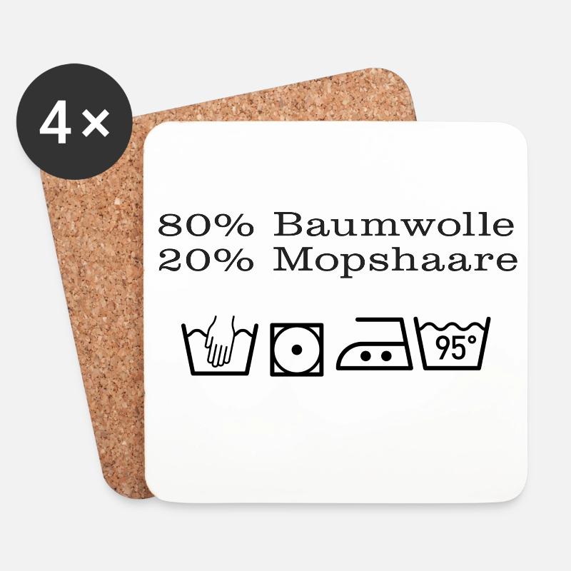 Minimalist Laundry Instruction Illustration - Untersetzer (4er-Set) - Weiß