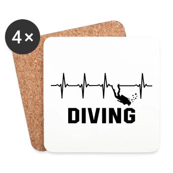 Diving - Untersetzer (4er-Set) - Weiß - Vorne