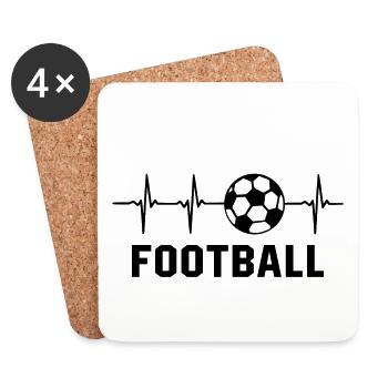football Herzschlag Fußball Fußballspieler - Untersetzer (4er-Set) - Weiß - Vorne