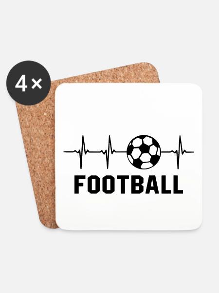 football Herzschlag Fußball Fußballspieler - Untersetzer (4er-Set) - Weiß