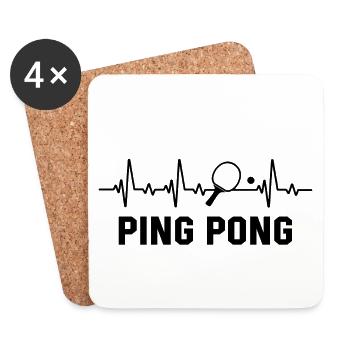 Ping Pong T-shirt Tennis table - Untersetzer (4er-Set) - Weiß - Vorne