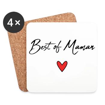 MOM. MOTHER'S DAY. HEART. FEAST. HAPPY BIRTHDAY - Coasters (set of 4) - white - Front