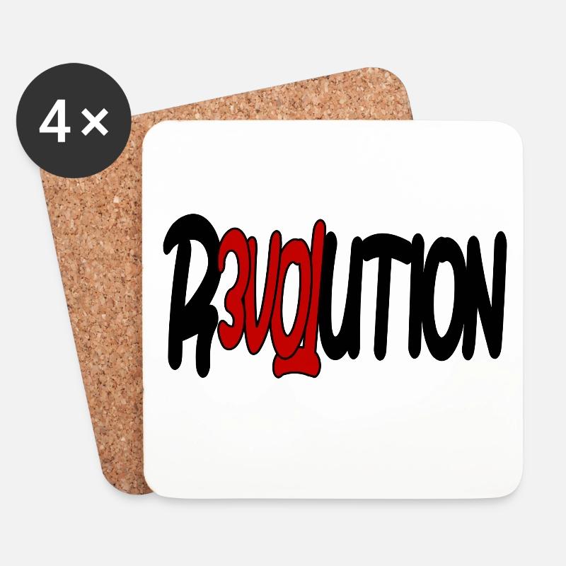Revolution - Love - Untersetzer (4er-Set) - Weiß