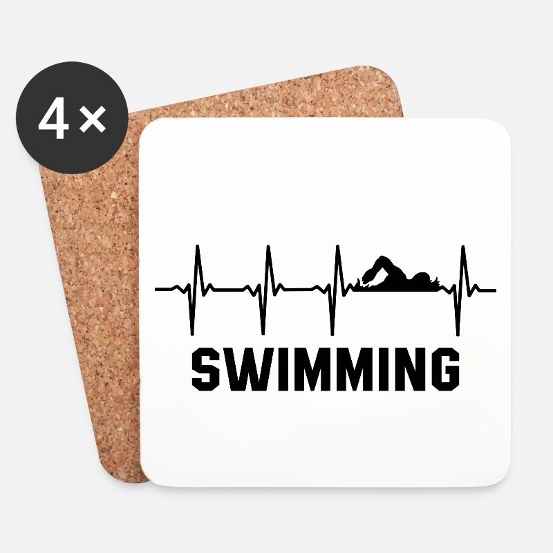 swimming - Untersetzer (4er-Set) - Weiß