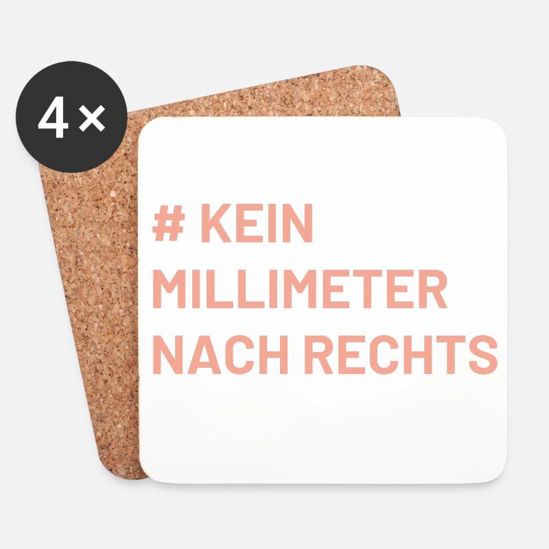 Antifa Mindset kein Millimeter nach rechts - Untersetzer (4er-Set) - Weiß