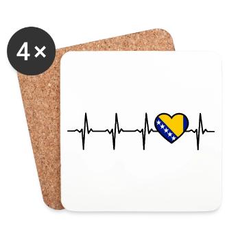 Bosnia Herzegovina Flag Flags - Coasters (set of 4) - white - Front