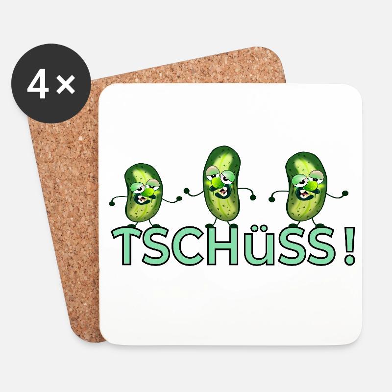 TSCHÜSS ABSCHIED GEWÜRZGURKEN - Untersetzer (4er-Set) - Weiß
