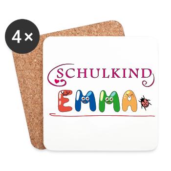 Schulkind Emma - Untersetzer (4er-Set) - Weiß - Vorne
