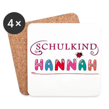 Schoolchild Hannah - Coasters (set of 4) - white - Front