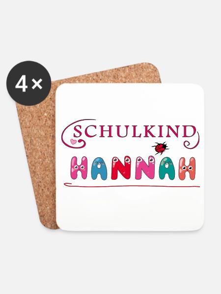 Schulkind Hannah - Untersetzer (4er-Set) - Weiß