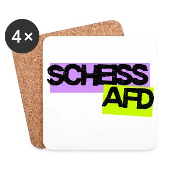 Scheiss AFD - Untersetzer (4er-Set) - Weiß - Vorne