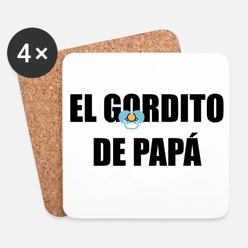 Daddy's Chubby in SCHWARZ - Untersetzer (4er-Set) - Weiß