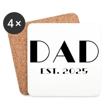 Dad Est 2025 - Coasters (set of 4) - white - Front