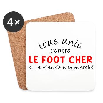Tous_unis_contre_le_foot_cher - Coasters (set of 4) - white - Front