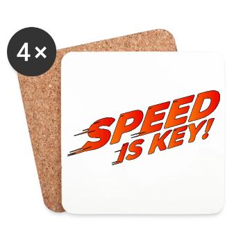 Speed Is Key Retro Racing Tee - Coasters (set of 4) - white - Front