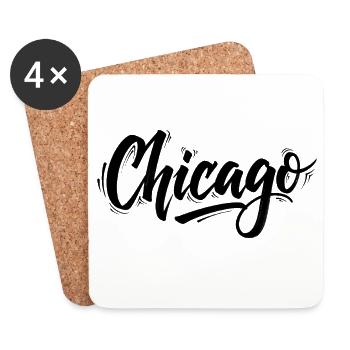 Chicago - Dessous de verre (lot de 4) - blanc - Devant