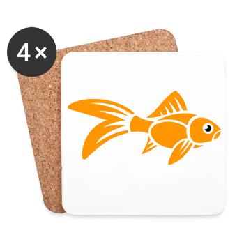 Stilisierter Goldfisch - Untersetzer (4er-Set) - Weiß - Vorne