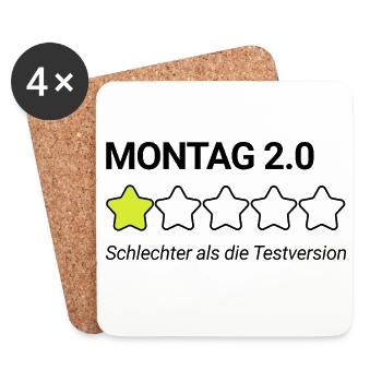 Montag Sternebewertung - Untersetzer (4er-Set) - Weiß - Vorne