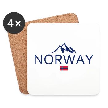 Norway - Norge - Norway - Flag - Scandinavia - Coasters (set of 4) - white - Front