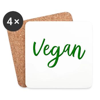 Vegan - Veganerin - Veganer - Untersetzer (4er-Set) - Weiß - Vorne