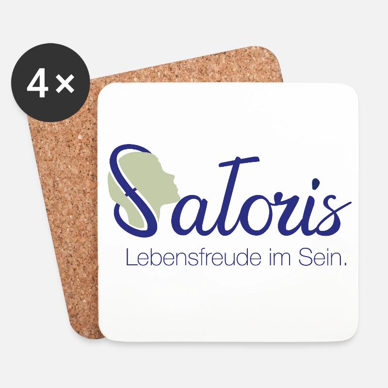 Satoris-Logo, die Marke für bewusste Menschen - Untersetzer (4er-Set) - Weiß