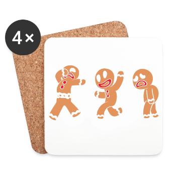 Bonhomme en pain d'épices Pain d'épices de Noël - Dessous de verre (lot de 4) - blanc - Devant