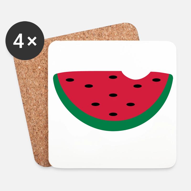 Melone - Untersetzer (4er-Set) - Weiß