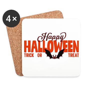 Happy Halloween Trick or Treat - Untersetzer (4er-Set) - Weiß - Vorne