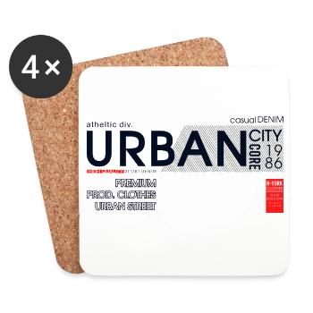 Urbane Denim-Skyline - Untersetzer (4er-Set) - Weiß - Vorne