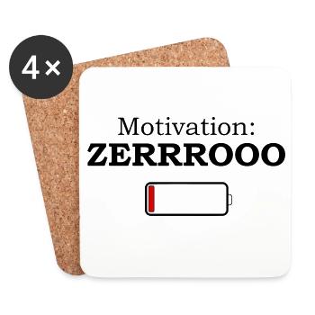 Motivation ZERRROOO - Conception de mèmes amusants - Dessous de verre (lot de 4) - blanc - Devant