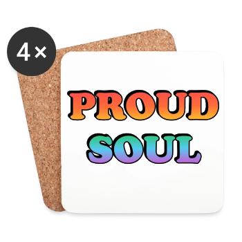 Proud Soul Gradient Typography - Coasters (set of 4) - white - Front