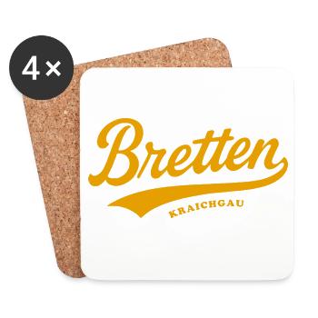 Bretten Baden Schriftzug - Untersetzer (4er-Set) - Weiß - Vorne