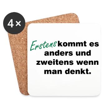 Wenn_man_denkt - Untersetzer (4er-Set) - Weiß - Vorne