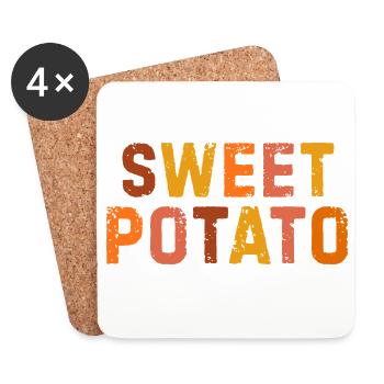 Sweet Potato Grouchy - Coasters (set of 4) - white - Front