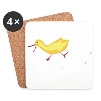 Canard laqué - Dessous de verre (lot de 4) - blanc - Devant