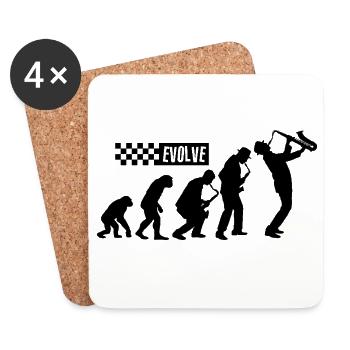 Evolution des Ska – Britisches 2 Tone Musikdesign - Untersetzer (4er-Set) - Weiß - Vorne