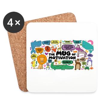 Cup of Motivation - Coasters (set of 4) - white - Front