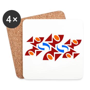 Design de poisson réalisé par Cean - Dessous de verre (lot de 4) - blanc - Devant