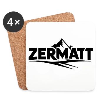 Zermatt - Souvenir Design - Untersetzer (4er-Set) - Weiß - Vorne