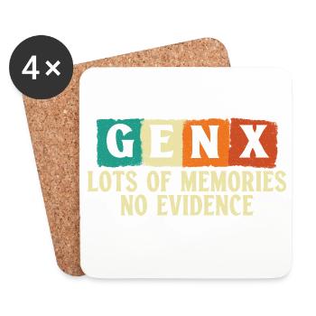 Gen X Memories No Evidence Lustiger Vintage-Humor - Untersetzer (4er-Set) - Weiß - Vorne