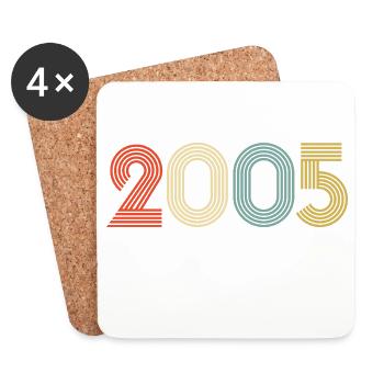 2005 Limited Edition - Vintage Jubiläumsgeschenk - Untersetzer (4er-Set) - Weiß - Vorne