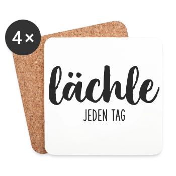 lächle JEDEN TAG - Untersetzer (4er-Set) - Weiß - Vorne
