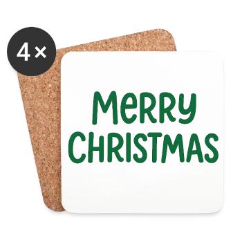 Merry Christmas Weihnachten - Coasters (set of 4) - white - Front