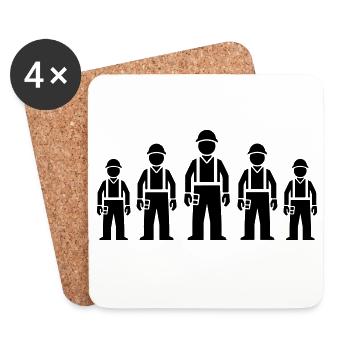 Construction Worker Team - Coasters (set of 4) - white - Front