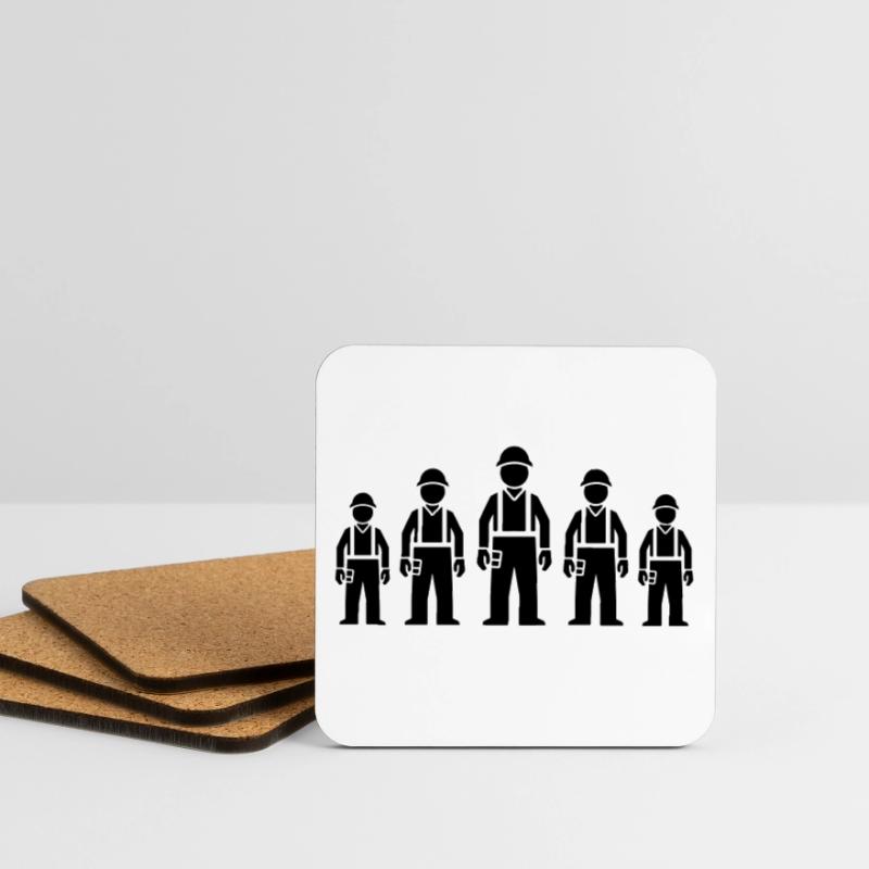 Construction Worker Team Coasters (set of 4)