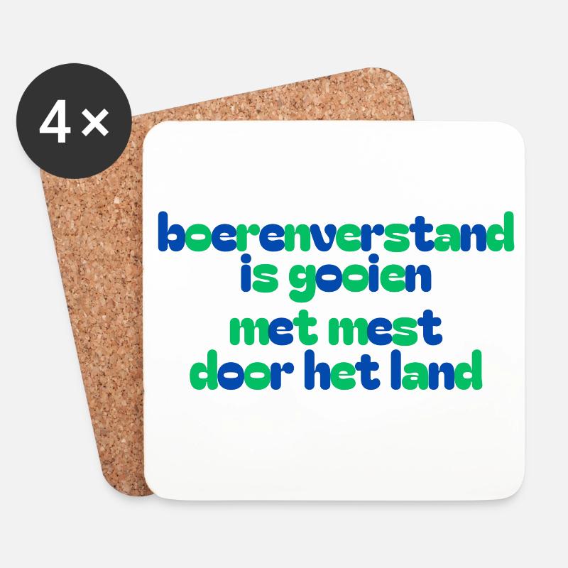 Bunte Landwirtschaftsslogan - Untersetzer (4er-Set) - Weiß