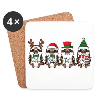 Laughing Hans Santa Claus - Coasters (set of 4) - white - Front