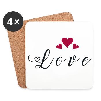 Love Heart Passion Feelings Declaration of Love - Coasters (set of 4) - white - Front