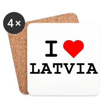 Ich liebe Lettland - I love Latvia - Untersetzer (4er-Set) - Weiß - Vorne